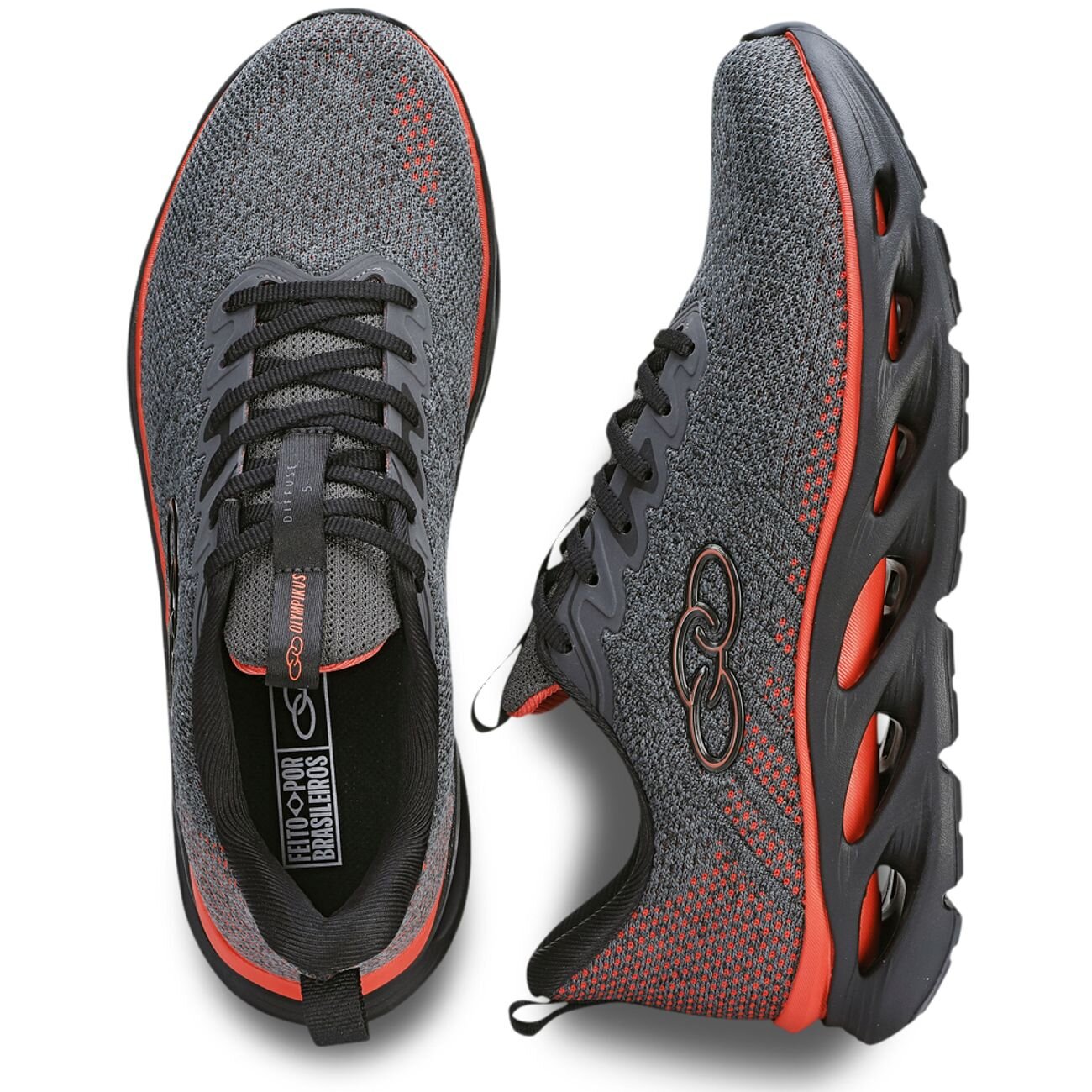 Zapatilla Hombre Diffusse 5 Gris/Rojo