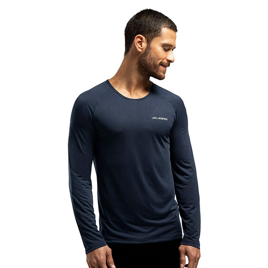 POLERA RUNNER MANGA LARGA AZUL MARINO HOMBRE