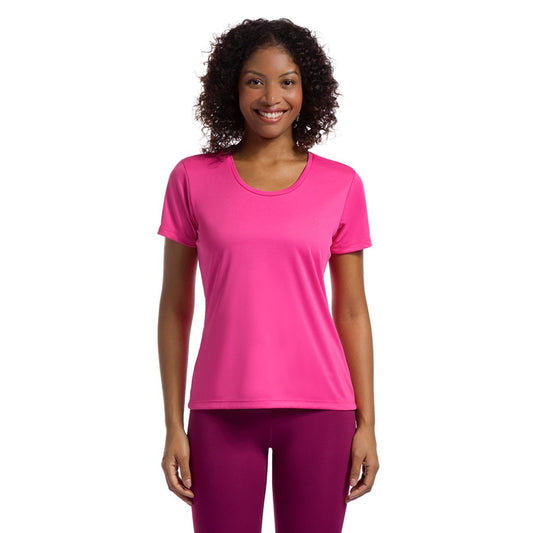 POLERA ESSENTIAL MANGA CORTA ROSADA MUJER