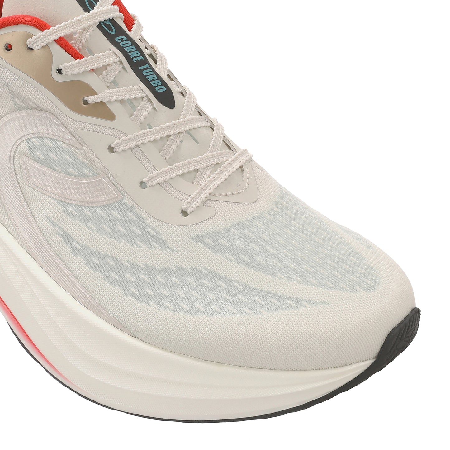 Zapatilla Running Mujer Corre TURBO Celeste/Rojo/Arena