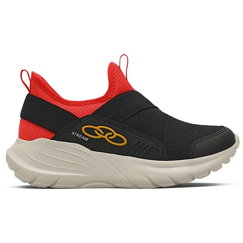 Zapatilla Infantil Stream Infantil Negro/Rojo