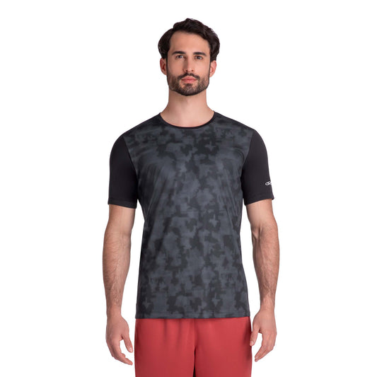 POLERA BASIC STAMP MANGA CORTA NEGRA HOMBRE