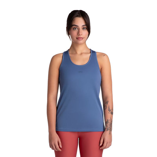 POLERA ESSENTIAL SIN MANGAS AZULADA MUJER