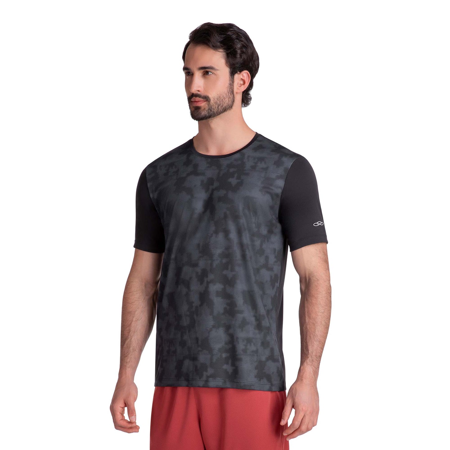 POLERA BASIC STAMP MANGA CORTA NEGRA HOMBRE
