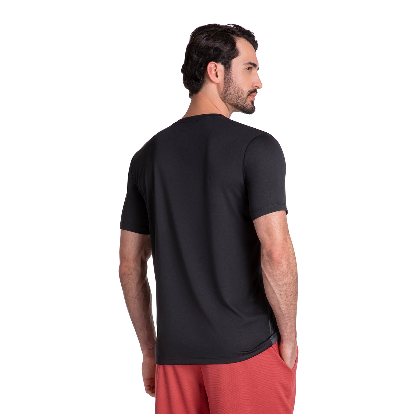 POLERA BASIC STAMP MANGA CORTA NEGRA HOMBRE