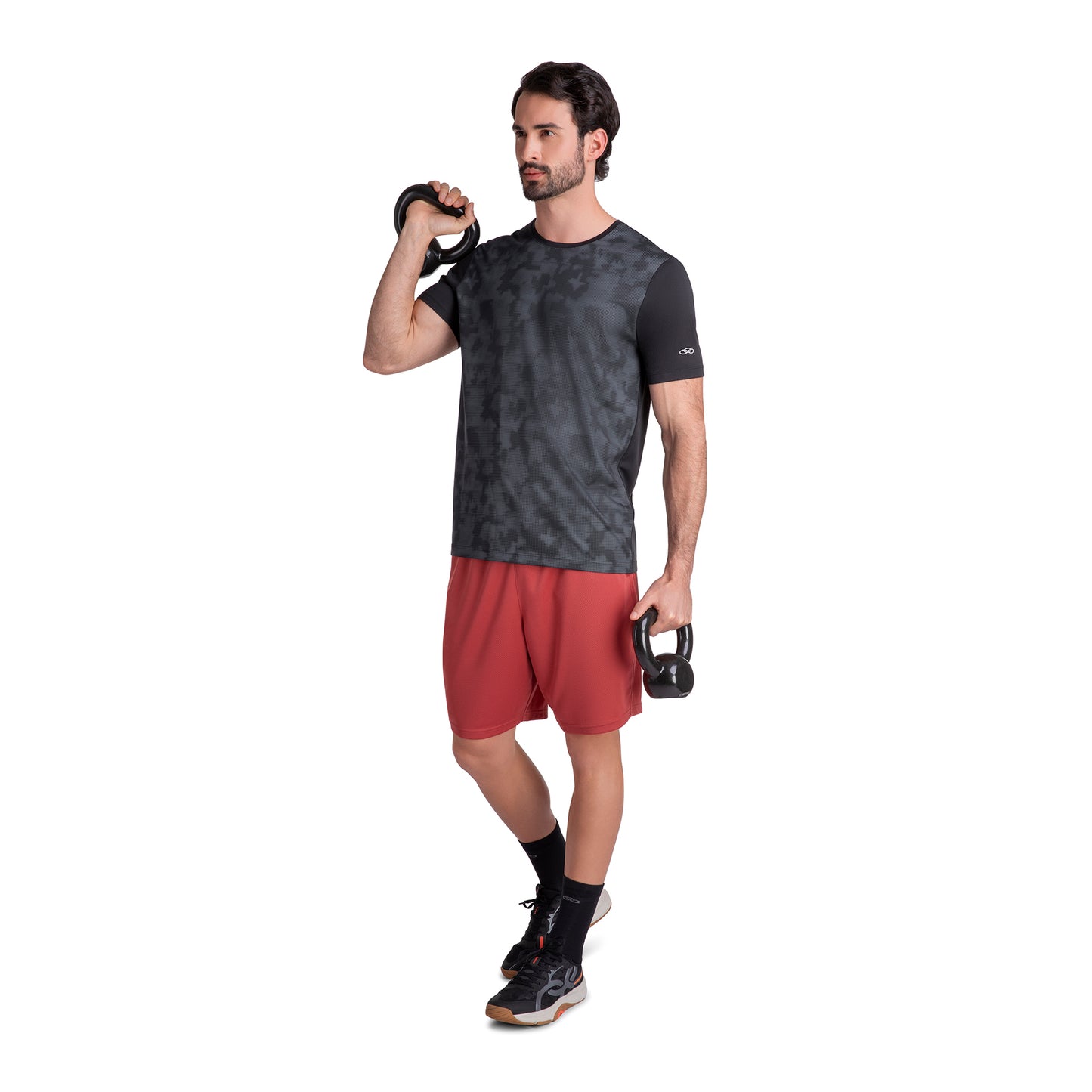 POLERA BASIC STAMP MANGA CORTA NEGRA HOMBRE