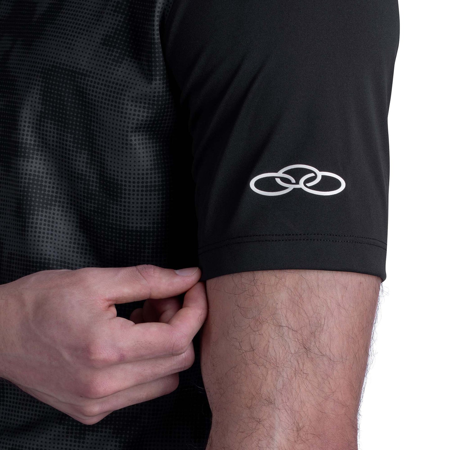 POLERA BASIC STAMP MANGA CORTA NEGRA HOMBRE