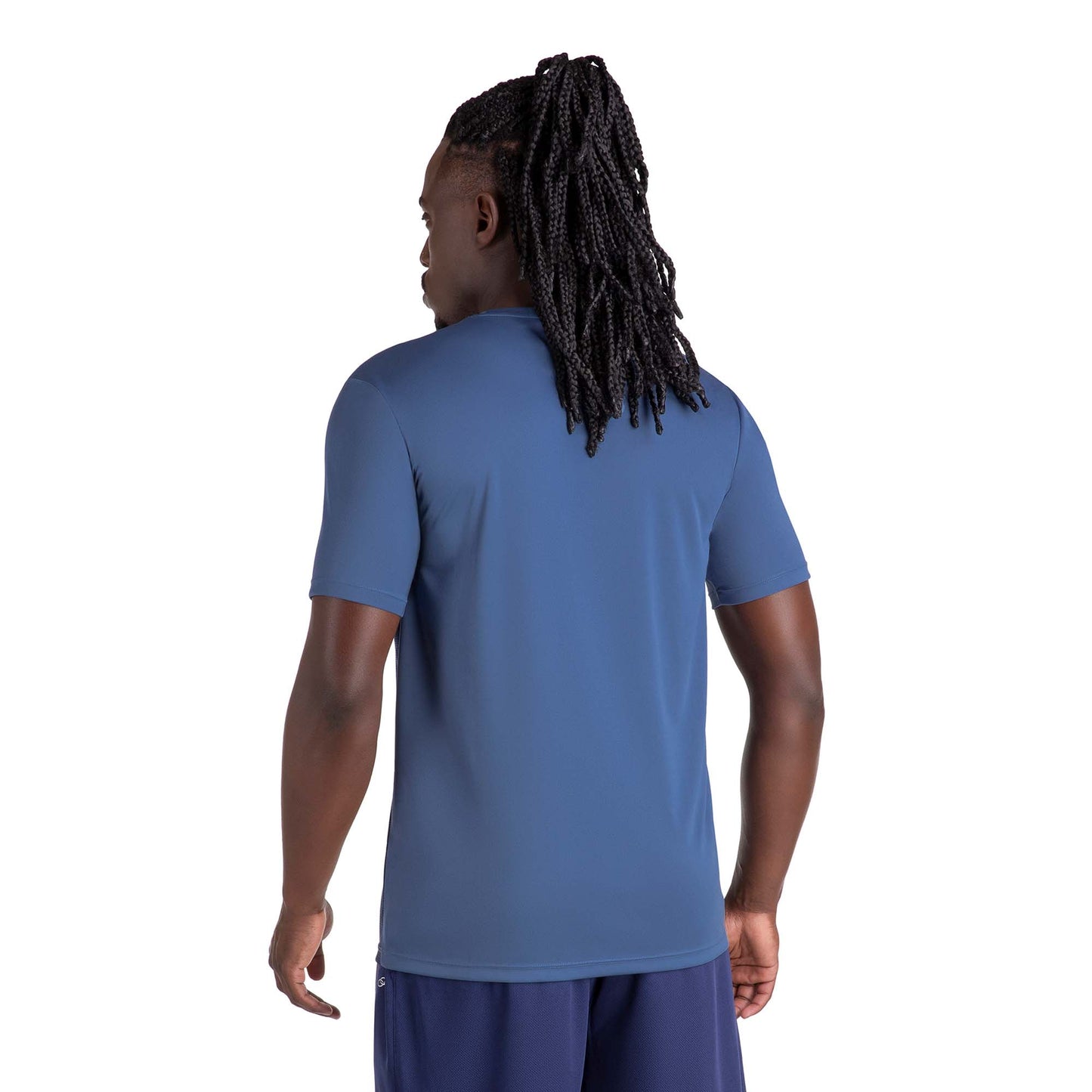 POLERA BASIC STAMP MANGA CORTA AZUL HOMBRE