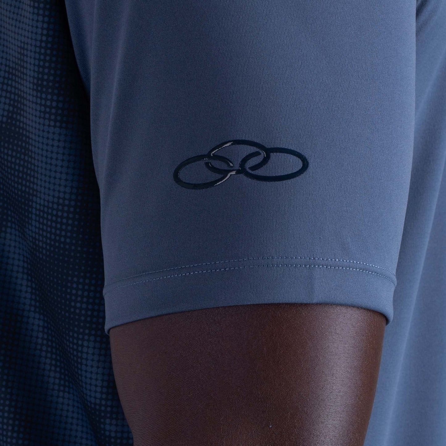 POLERA BASIC STAMP MANGA CORTA AZUL HOMBRE