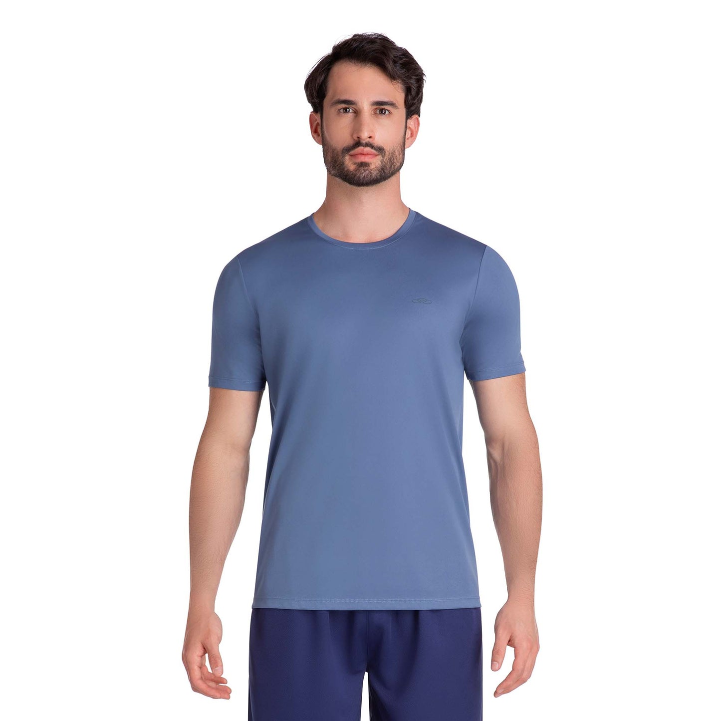 POLERA ESSENTIAL MANGA CORTA AZULADA HOMBRE