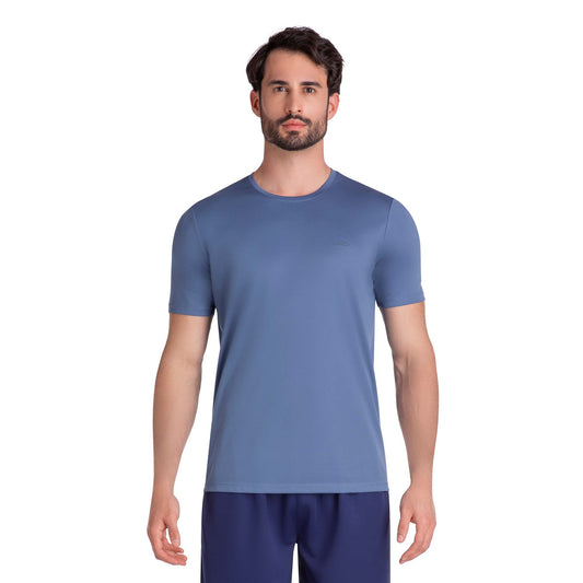 POLERA ESSENTIAL MANGA CORTA AZULADA HOMBRE