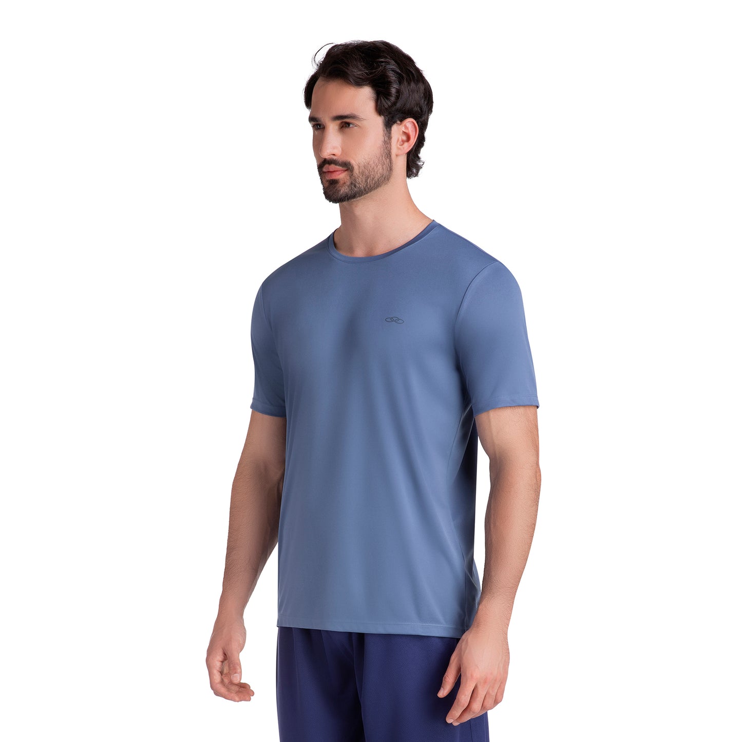 POLERA ESSENTIAL MANGA CORTA AZULADA HOMBRE