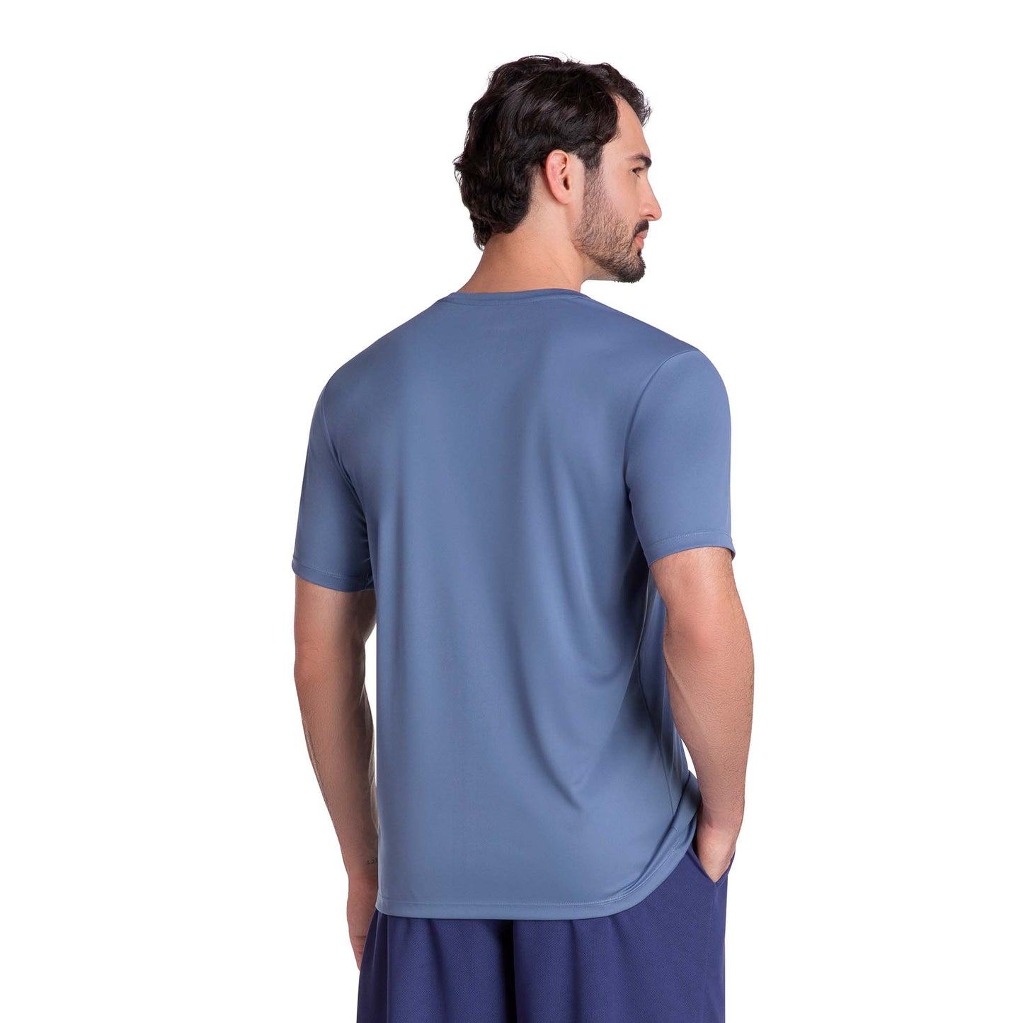 POLERA ESSENTIAL MANGA CORTA AZULADA HOMBRE