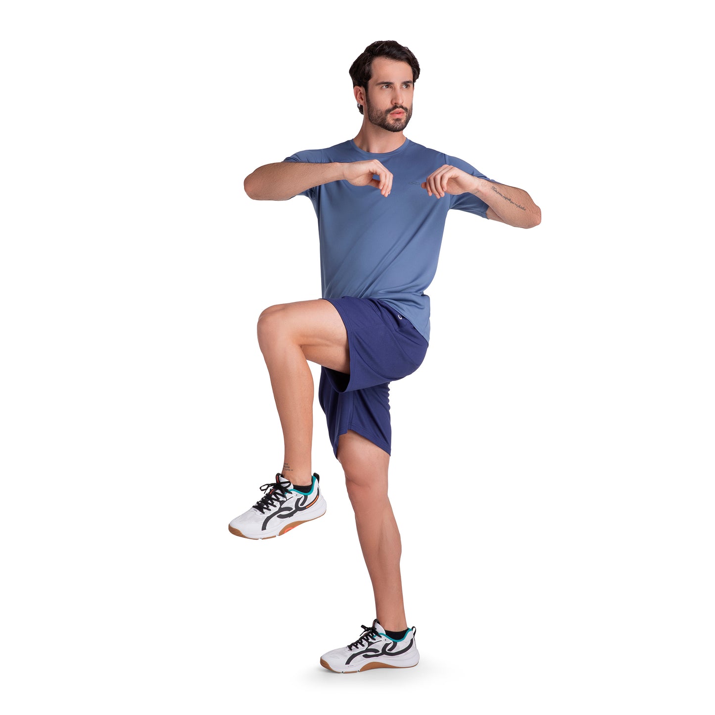 POLERA ESSENTIAL MANGA CORTA AZULADA HOMBRE