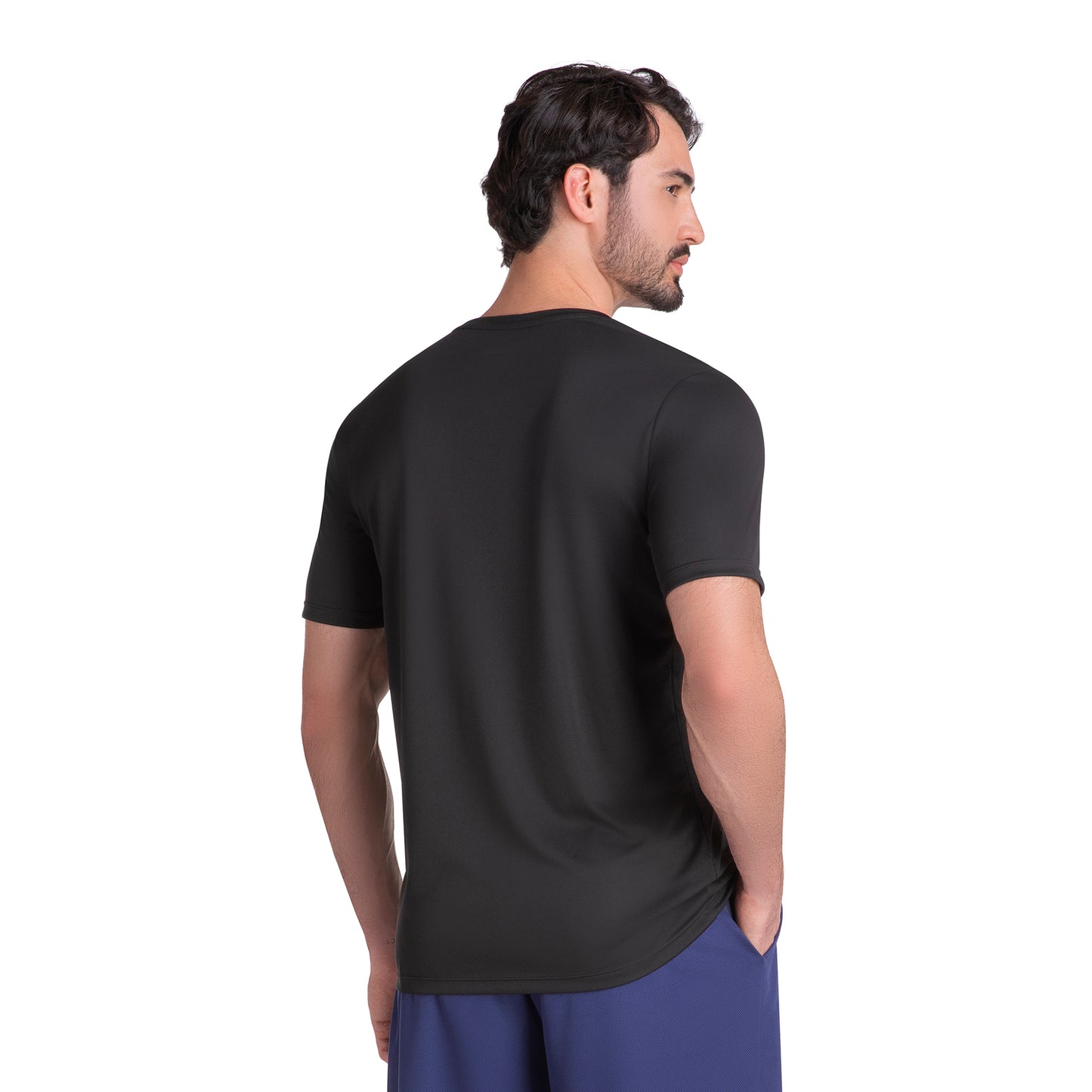 POLERA ESSENTIAL MANGA CORTA NEGRA HOMBRE
