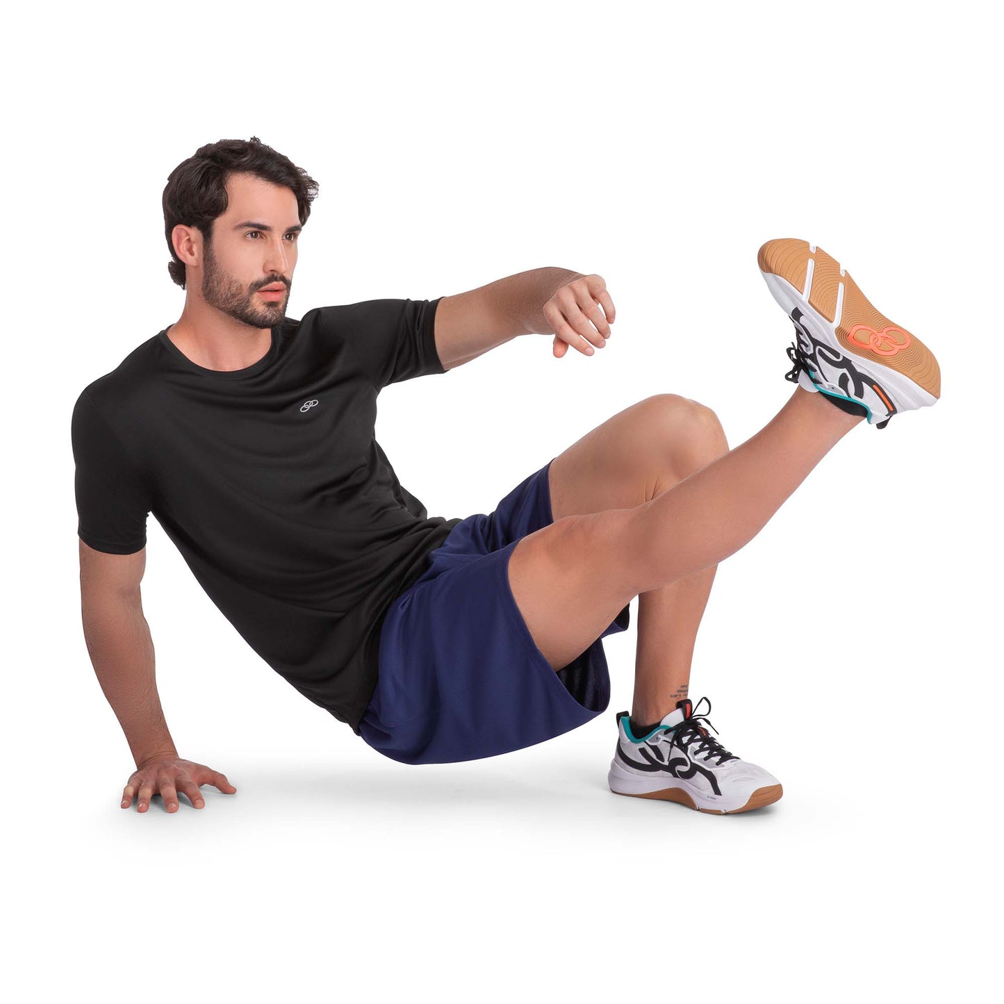 POLERA ESSENTIAL MANGA CORTA NEGRA HOMBRE