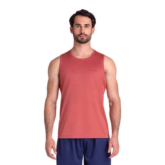 POLERA ESSENTIAL SIN MANGAS ROJIZA HOMBRE