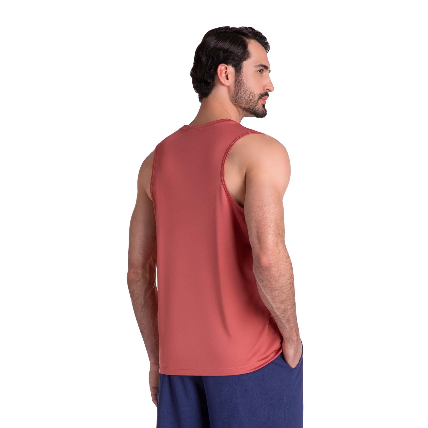 POLERA ESSENTIAL SIN MANGAS ROJIZA HOMBRE