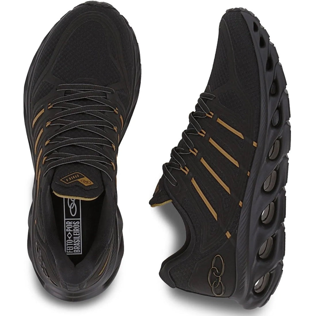 Zapatilla Hombre Cyber 4 Negro Dorado Olympikus