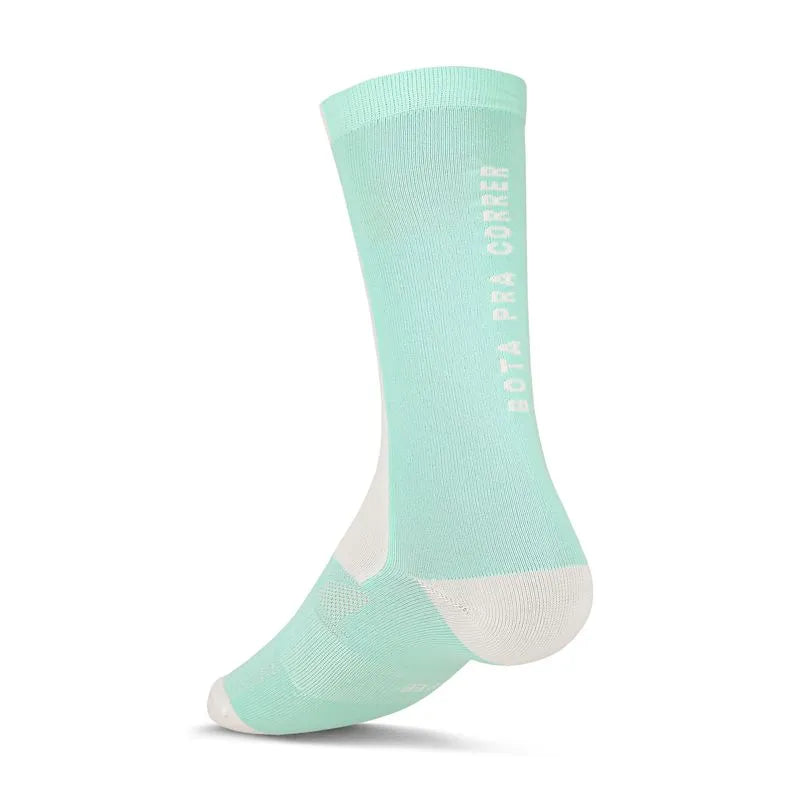 CALCETÍN RUNNING BPC MEDIO BLANCO/VERDE HOMBRE