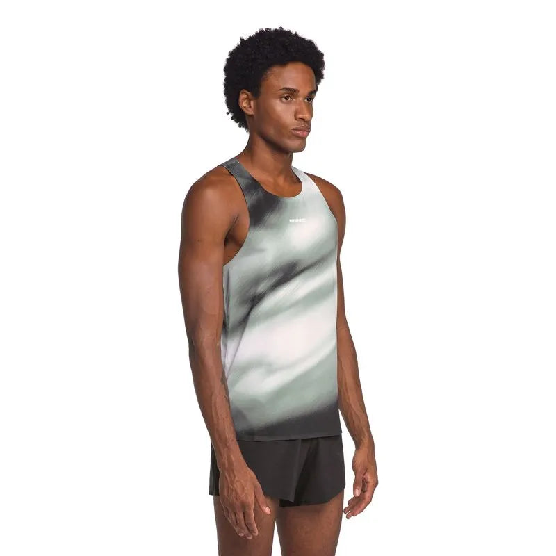 POLERA SIN MANGAS RUNNING CORRE FOCO NEGRO/BLANCO HOMBRE