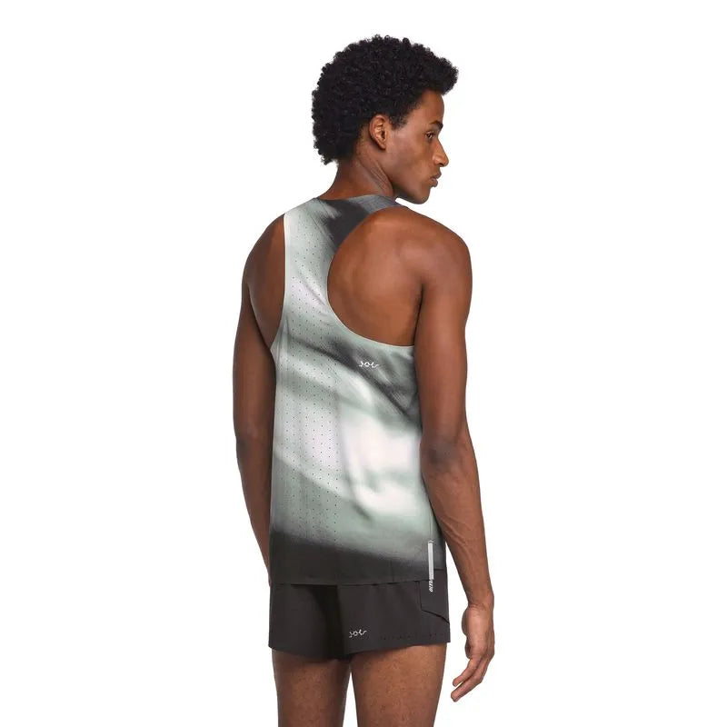 POLERA SIN MANGAS RUNNING CORRE FOCO NEGRO/BLANCO HOMBRE