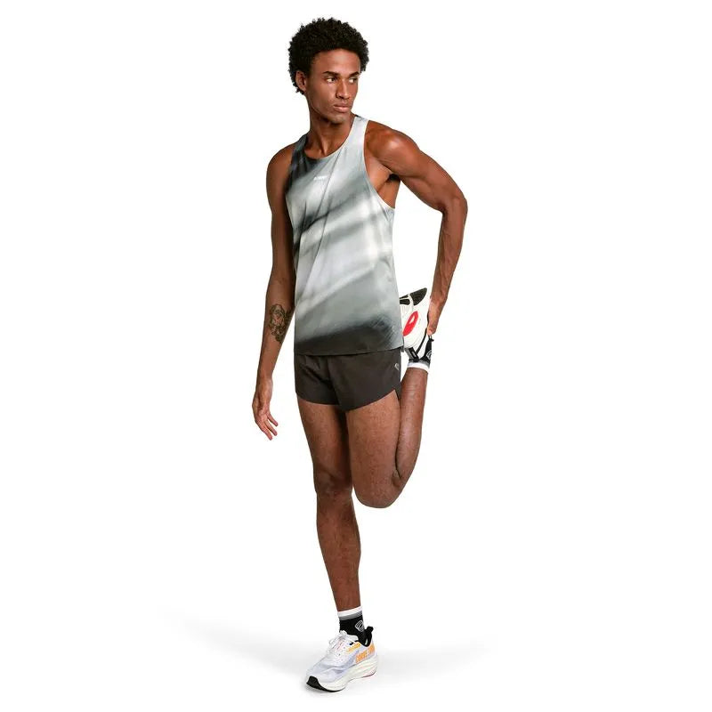 POLERA SIN MANGAS RUNNING CORRE FOCO NEGRO/BLANCO HOMBRE