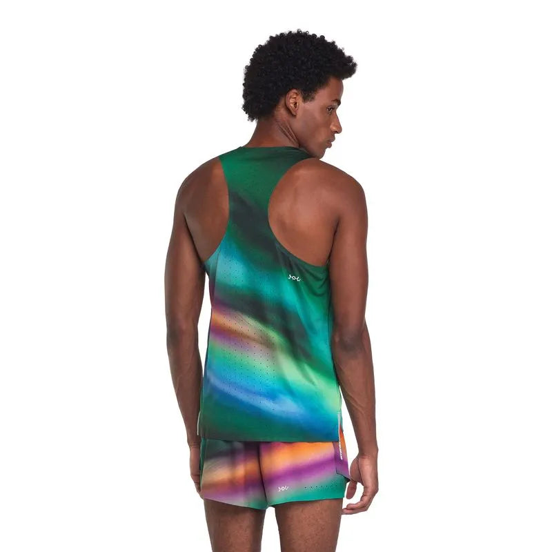 POLERA SIN MANGAS RUNNING CORRE FOCO AZULADO HOMBRE