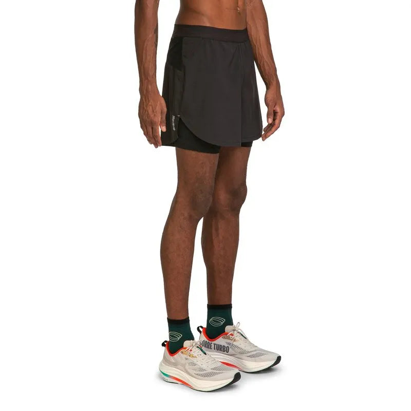 SHORT CORRE FOCO 2 EN 1 5" NEGRO HOMBRE