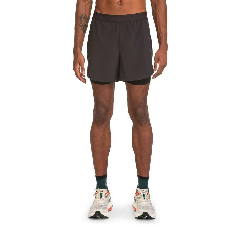 SHORT CORRE FOCO 2 EN 1 5" NEGRO HOMBRE