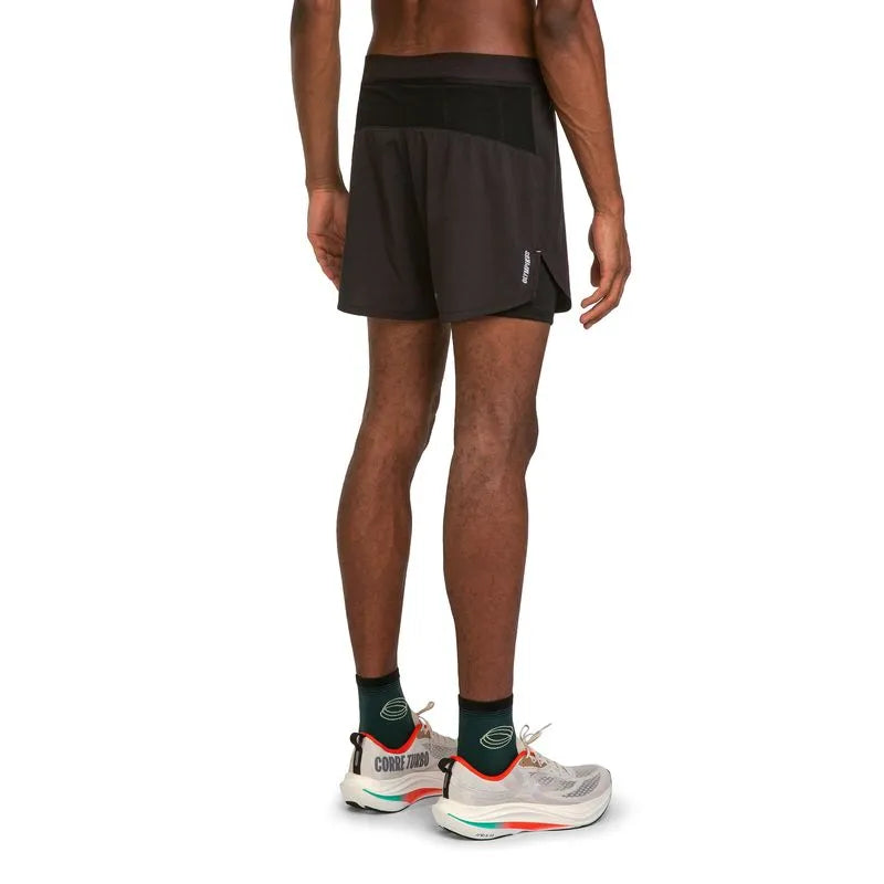 SHORT CORRE FOCO 2 EN 1 5" NEGRO HOMBRE