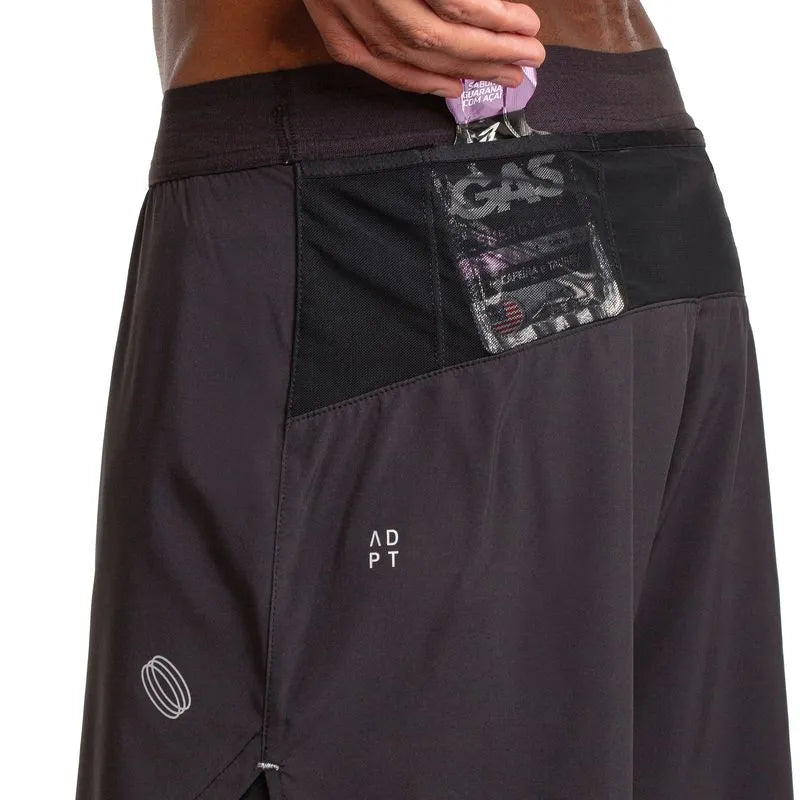 SHORT CORRE FOCO 2 EN 1 5" NEGRO HOMBRE
