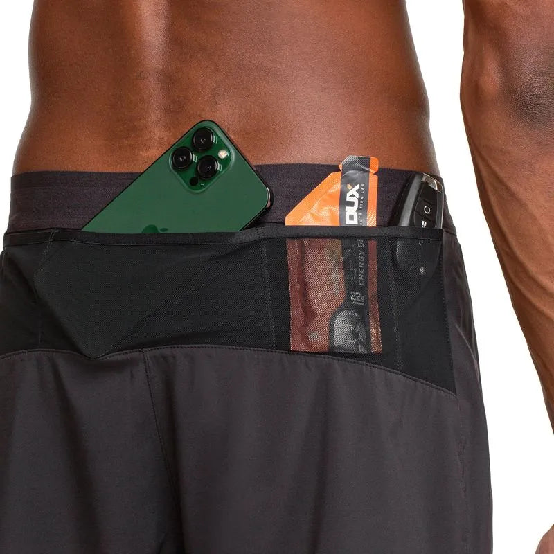 SHORT CORRE FOCO 2 EN 1 5" NEGRO HOMBRE
