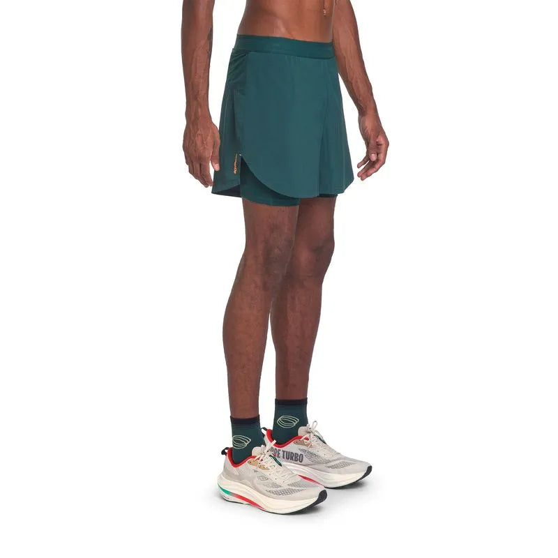 SHORT CORRE FOCO 2 EN 1 5" AZULADO HOMBRE