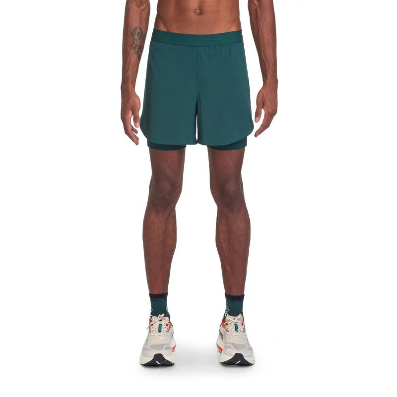 SHORT CORRE FOCO 2 EN 1 5" AZULADO HOMBRE